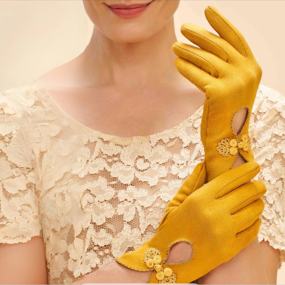 Powder Designs UK sumptuous Suki gloves/tonal soutache detail/vintage vibes-NWT